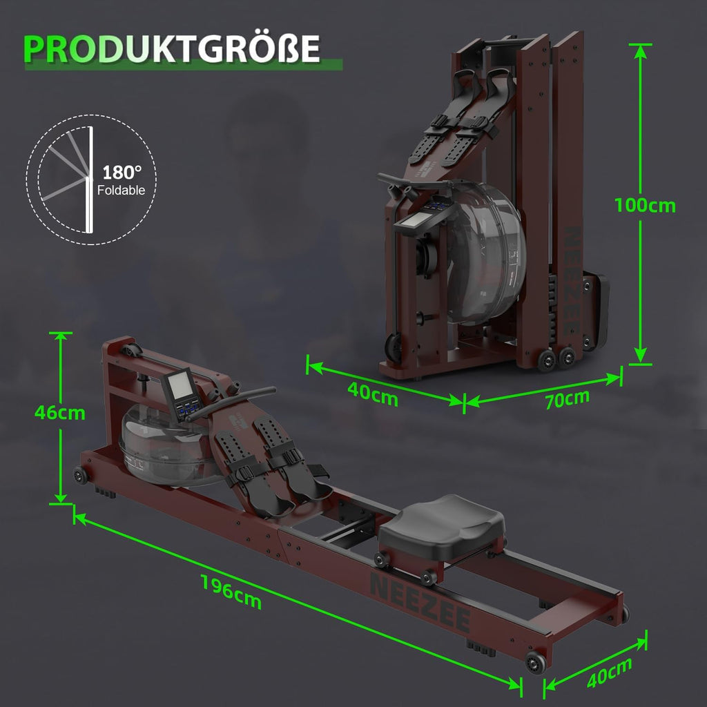 Neezee Water Rudergerät: Massivholz-Heimtrainer
