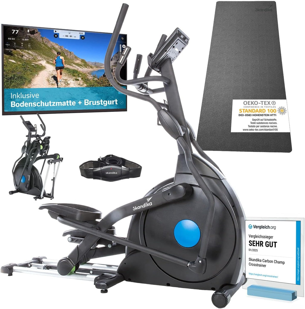 Skandika CardioCross Carbon Champ Elliptical Trainer | 54 lbs Flywheel