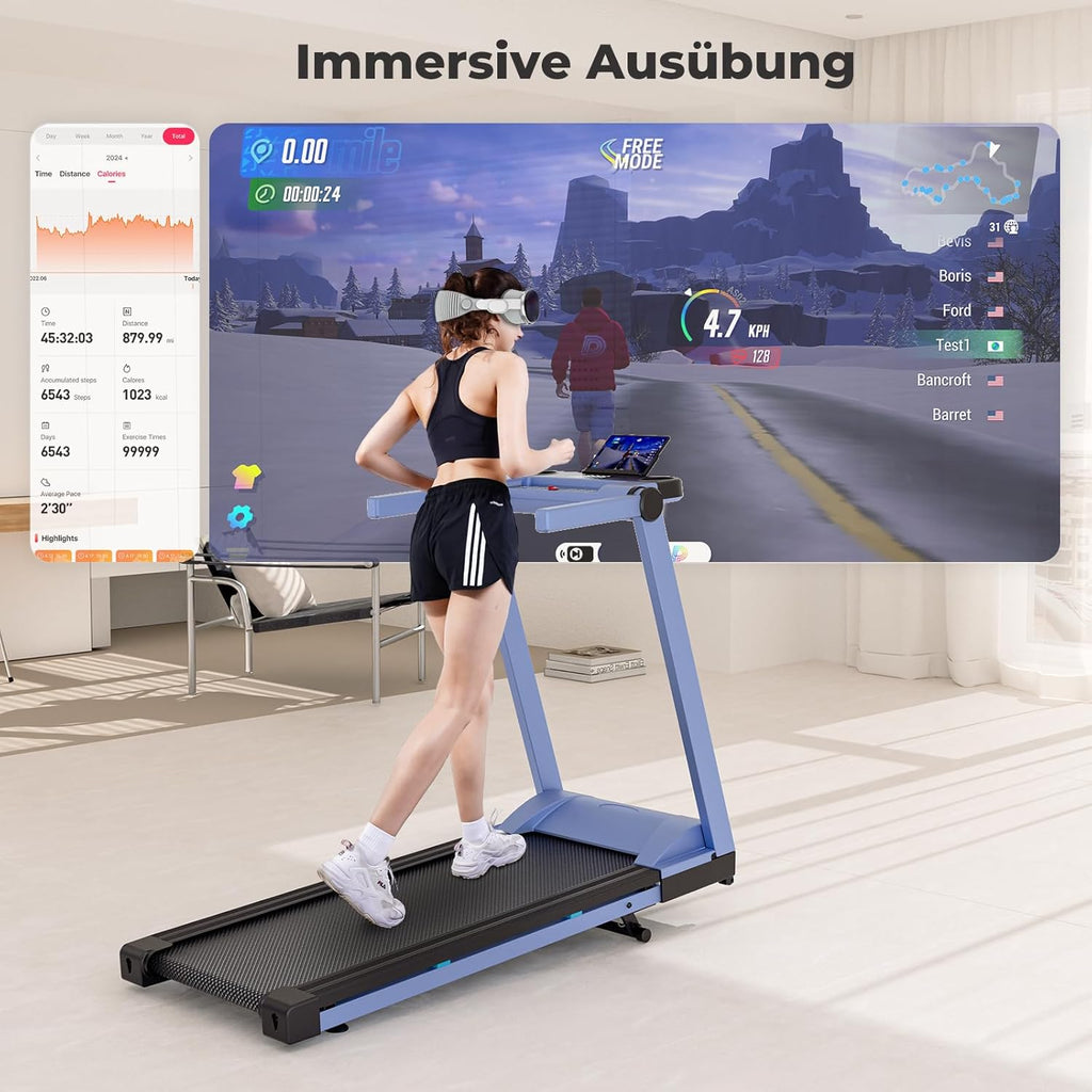 DeerRun Raceable Laufband: High-Tech Home Laufband mit Steigung & AI Coach