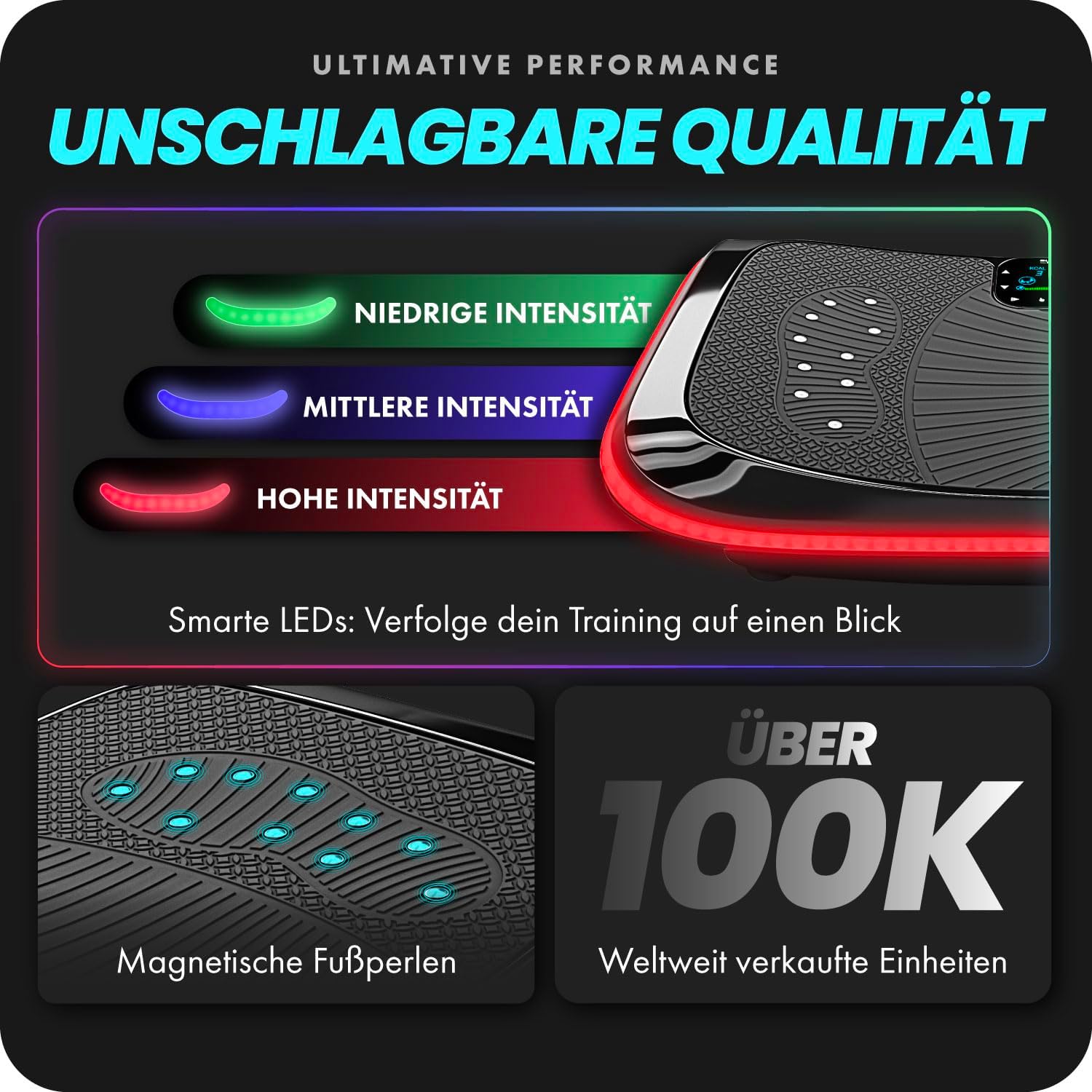 4D Vibration Plate Powerful Quiet Motor Magnet Therapy Ultra Comfort