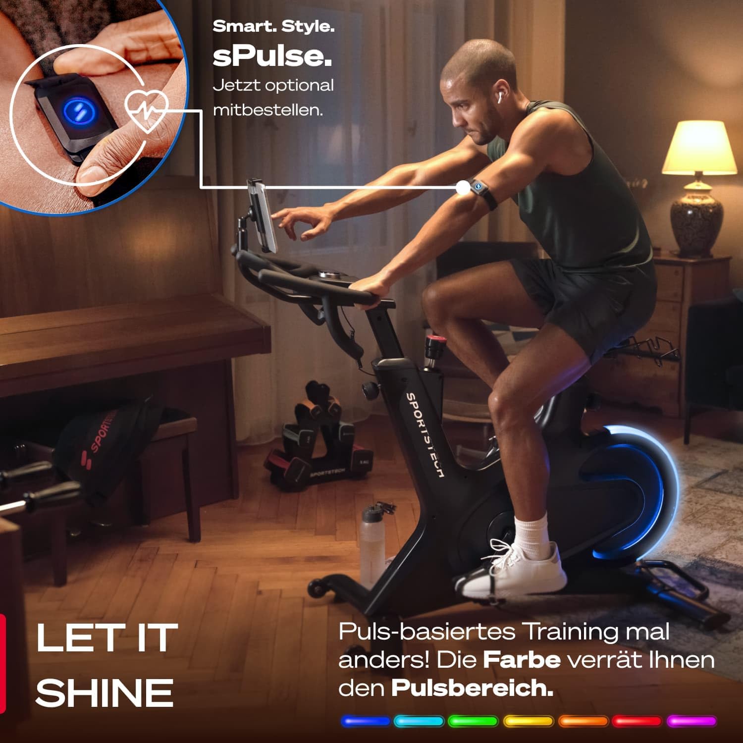 Sportstech Sbike Lite: Heimtrainer mit App & Tablet-Halterung