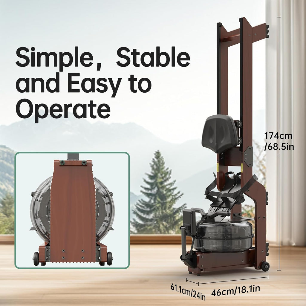 JOROTO MR380/MR390 Rudergerät: Eichenholz, 28L Tank, Bluetooth Monitor