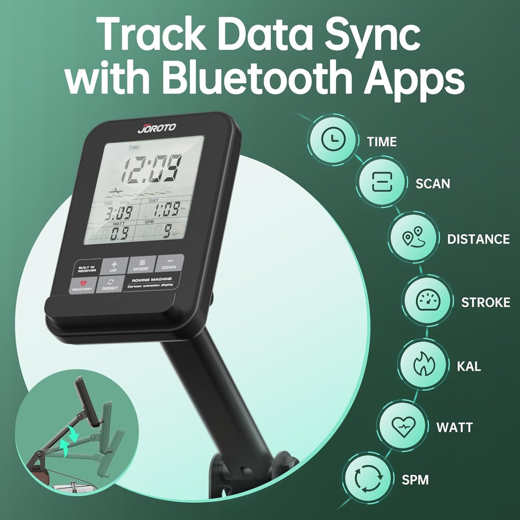 JOROTO MR380/MR390 Rudergerät: Eichenholz, 28L Tank, Bluetooth Monitor