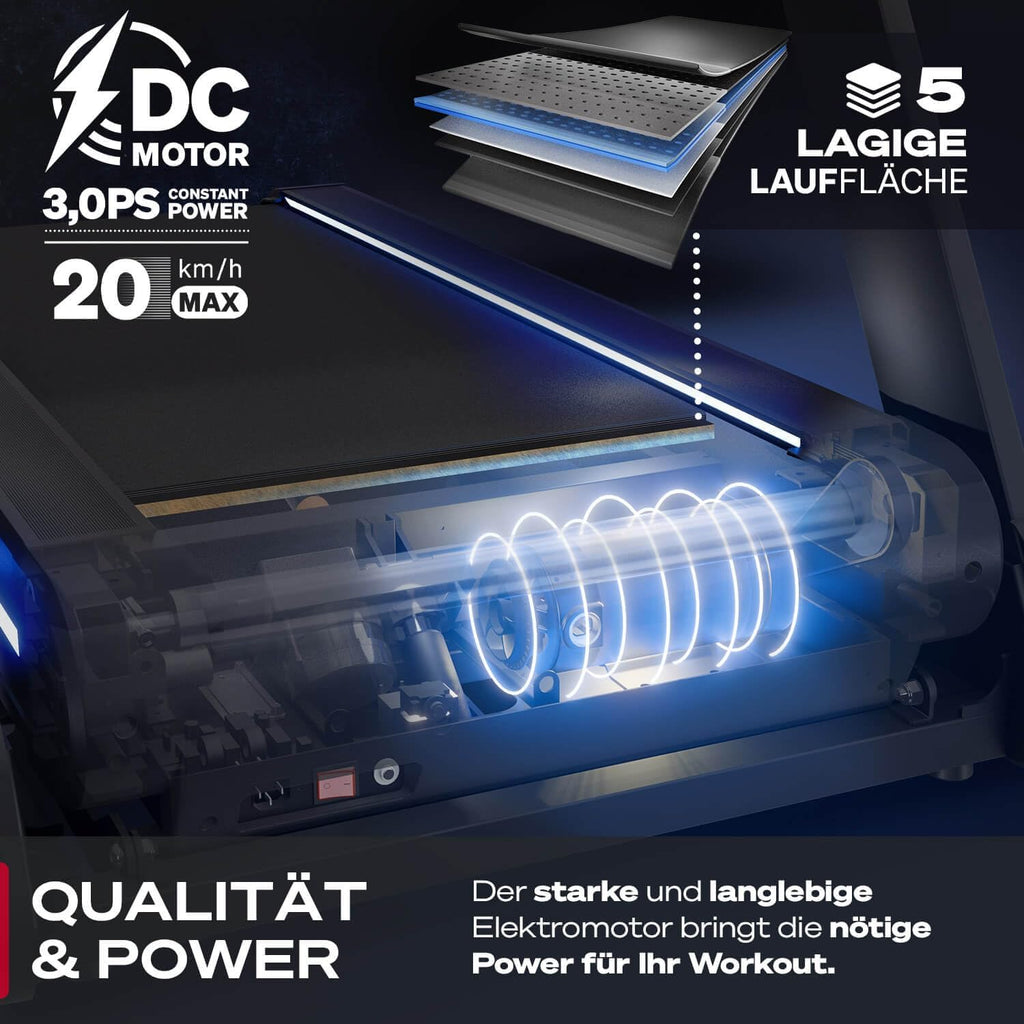 Sportstech sTread Pro/Lite: Klappbares Laufband mit 20 km/h, 17 % Steigung und 7 PS Motor