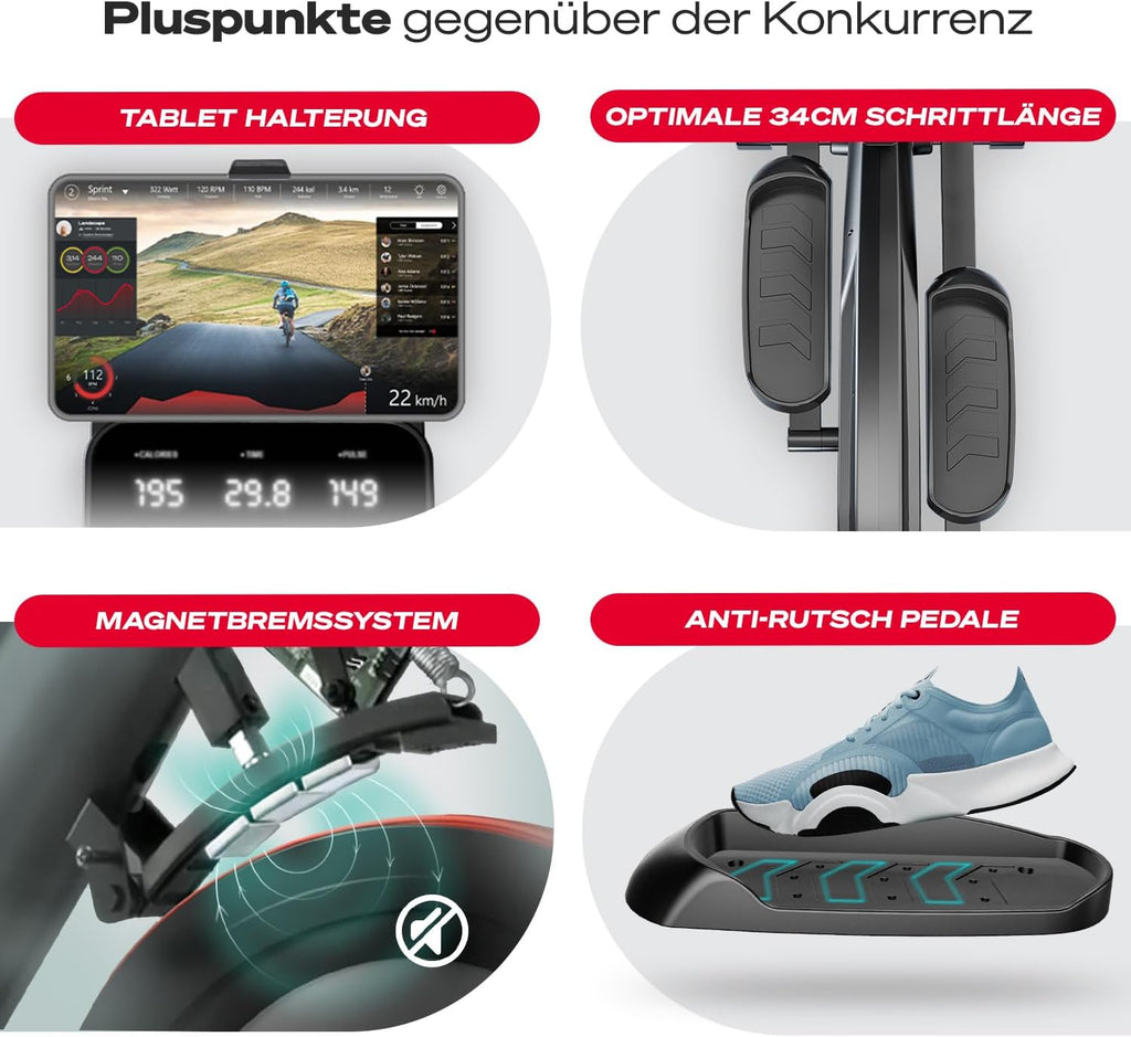 Sportstech CX700: Crosstrainer, 24kg Schwungmasse, App & Bluetooth