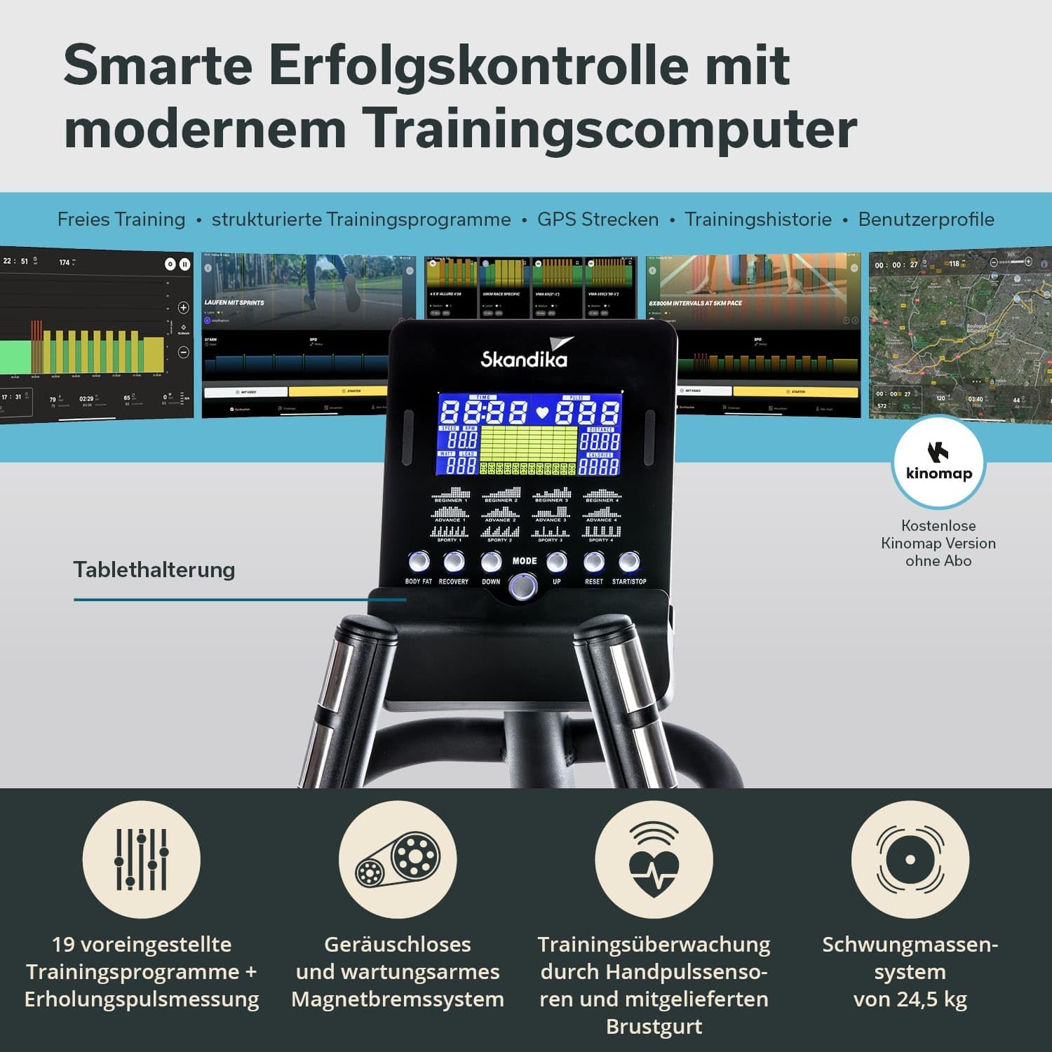 Skandika CardioCross Carbon Champ Elliptical Trainer | Bluetooth & Kinomap