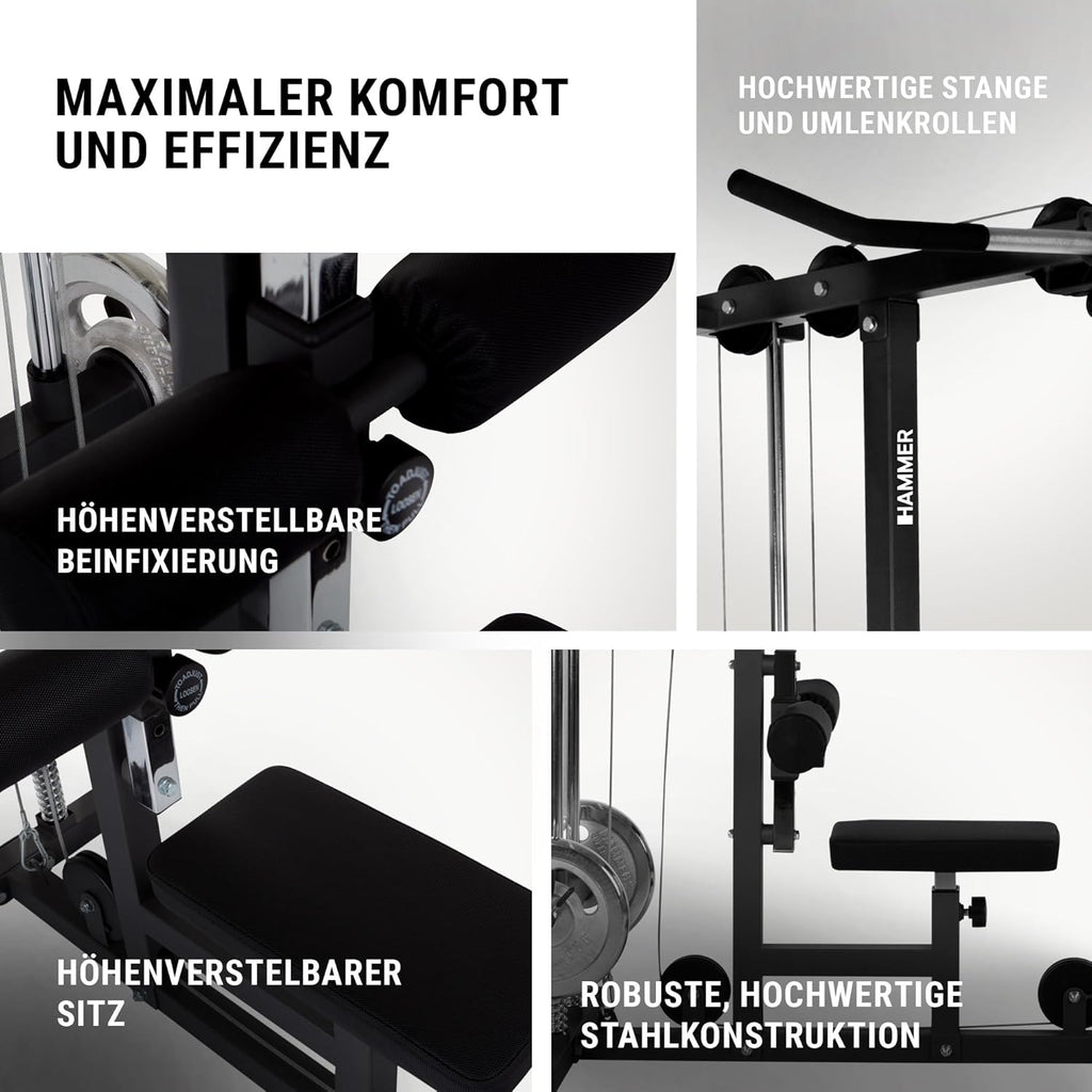 Finnlo Multi Lat Tower Zugstation – Rückentrainer, Armtrainer, Bauchmuskeltrainer