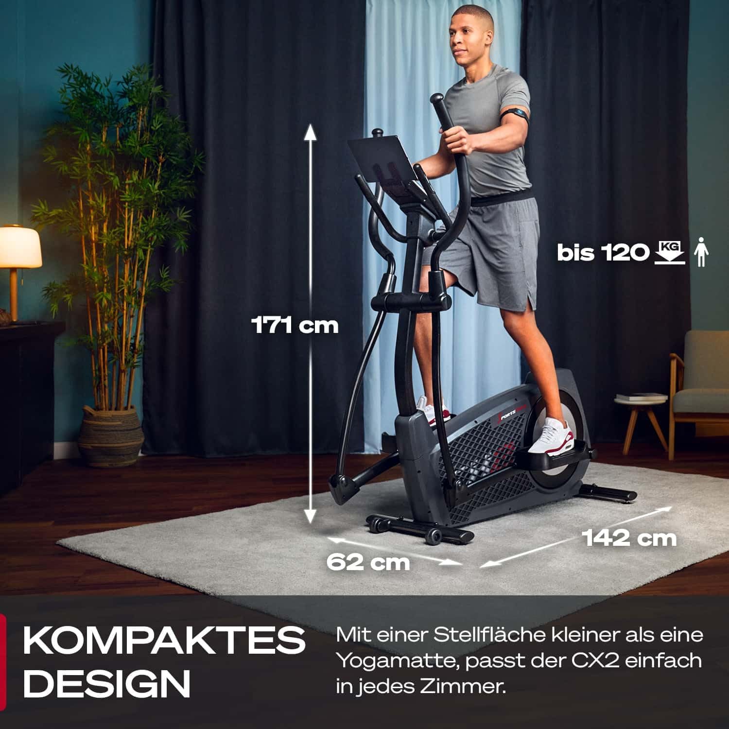 Sportstech CX2: Crosstrainer mit App, 27 kg Schwungmasse & Generator