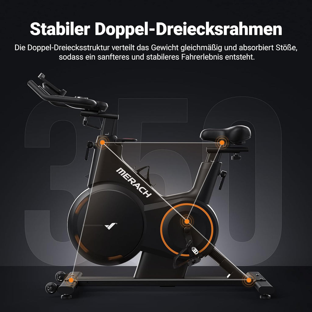 MERACH Heimtrainer: Leises Magnetrad mit App-Steuerung