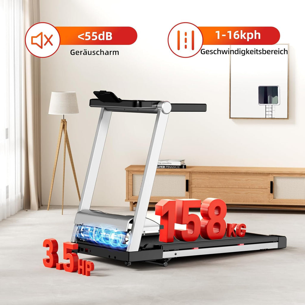 Superun Faltbares Heim-Laufband: Steigung, App & Trainingskurse