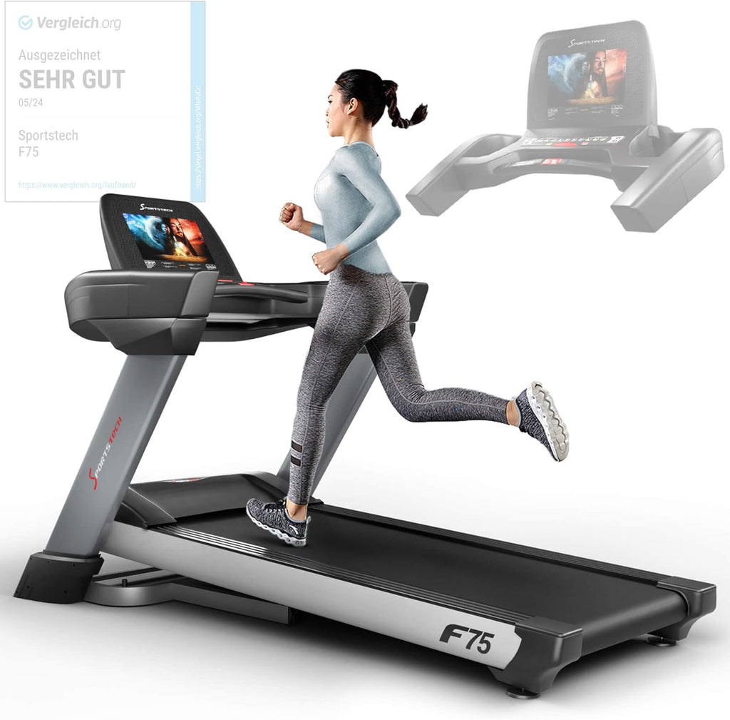 Sportstech F75 Klappbar Profi Laufband mit Android Display, 7PS Leistung