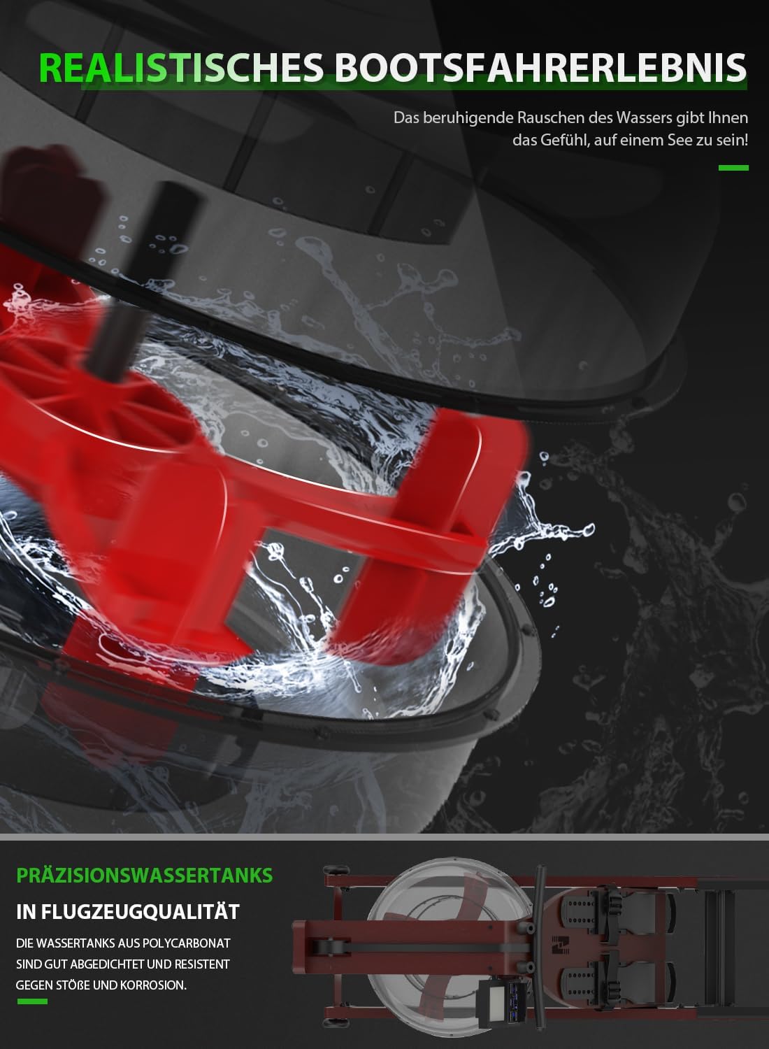 Neezee Water Rudergerät: Massivholz-Heimtrainer