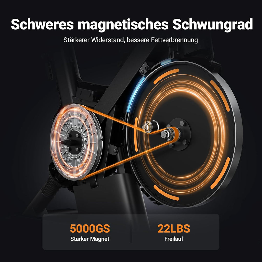 MERACH Heimtrainer: Leises Magnetrad mit App-Steuerung