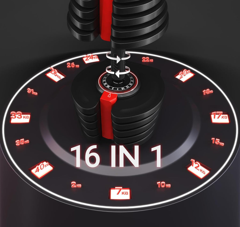 Yaheetech Verstellbare Hantel: 12/16‑in‑1 Schnellverstellung fürs Home‑Gym