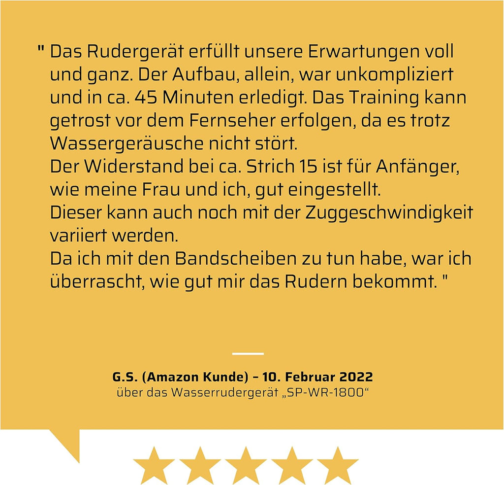 SportPlus Water Rowing Machine Solid Oak Wood Rower App-Compatible