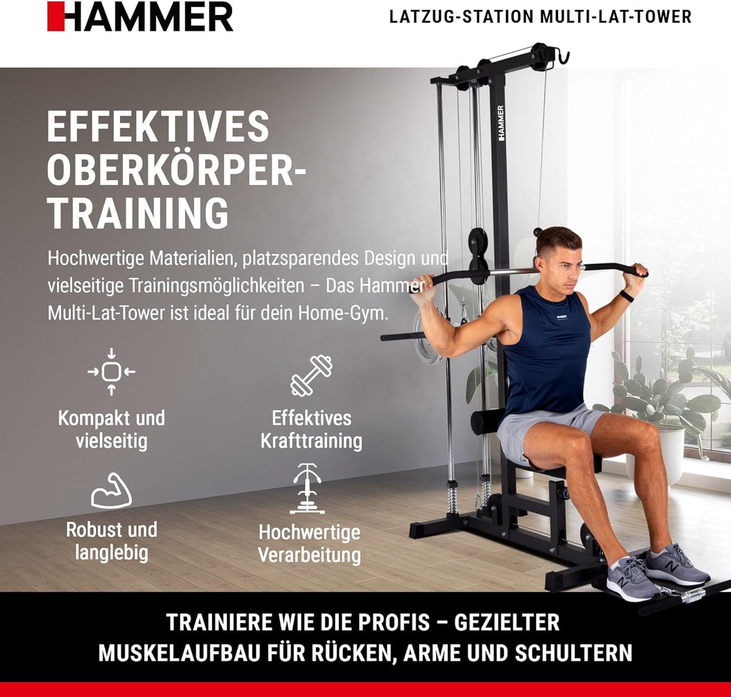 Finnlo Multi Lat Tower Zugstation – Rückentrainer, Armtrainer, Bauchmuskeltrainer