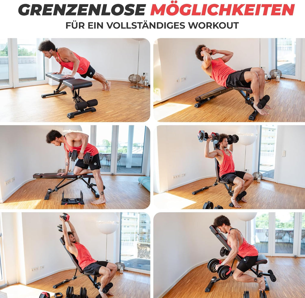 SPORTSCHMIEDE: Verstellbare, klappbare Schrägbank fürs Heimtraining